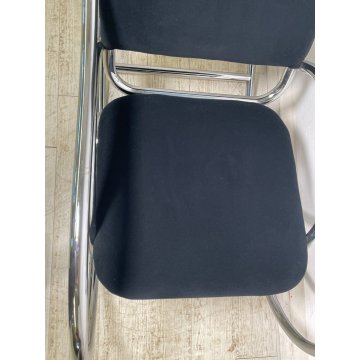 SEDIA A DONDOLO POLTRONA ANNI 70 DESIGN MILO BAUGHMAN VINTAGE METALLO CROMATO