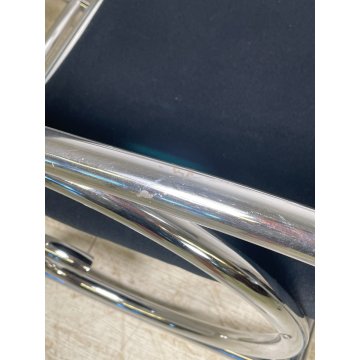SEDIA A DONDOLO POLTRONA ANNI 70 DESIGN MILO BAUGHMAN VINTAGE METALLO CROMATO
