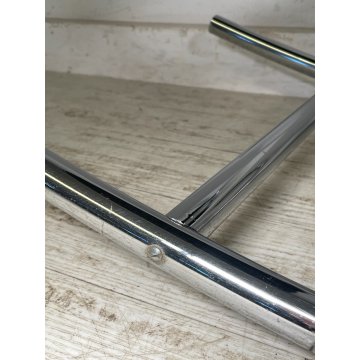 SEDIA A DONDOLO POLTRONA ANNI 70 DESIGN MILO BAUGHMAN VINTAGE METALLO CROMATO