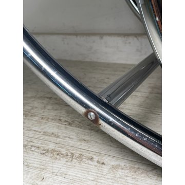SEDIA A DONDOLO POLTRONA ANNI 70 DESIGN MILO BAUGHMAN VINTAGE METALLO CROMATO
