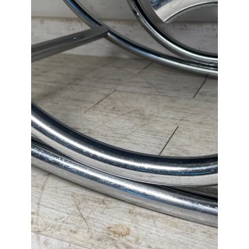 SEDIA A DONDOLO POLTRONA ANNI 70 DESIGN MILO BAUGHMAN VINTAGE METALLO CROMATO