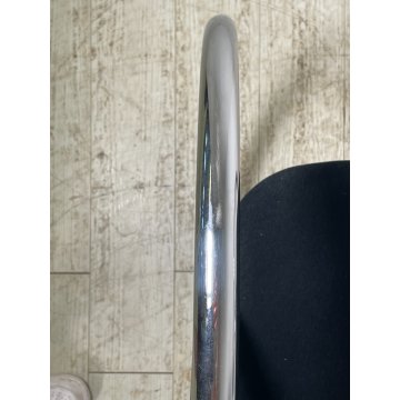 SEDIA A DONDOLO POLTRONA ANNI 70 DESIGN MILO BAUGHMAN VINTAGE METALLO CROMATO