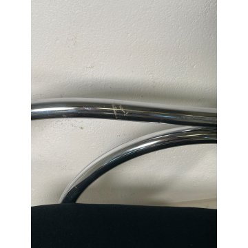 SEDIA A DONDOLO POLTRONA ANNI 70 DESIGN MILO BAUGHMAN VINTAGE METALLO CROMATO