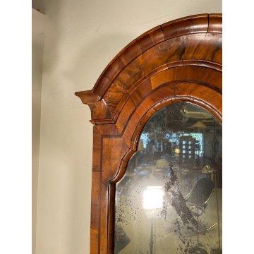 ANTICO TRUMEAU RIBALTA SCRITTOIO EPOCA '900 RADICA DI NOCE LATRONATO VETRINA