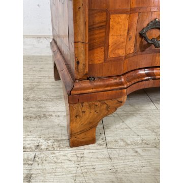 ANTICO TRUMEAU RIBALTA SCRITTOIO EPOCA '900 RADICA DI NOCE LATRONATO VETRINA