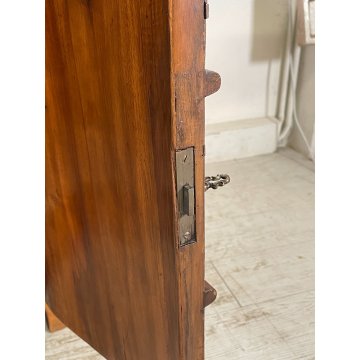 ANTICO TRUMEAU RIBALTA SCRITTOIO EPOCA '900 RADICA DI NOCE LATRONATO VETRINA