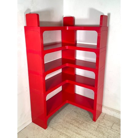 LIBRERIA ANGOLO Kartell 5 MODULI ANNI 70 DESIGN Olaf Von Bohr VINTAGE ANGOLIERA