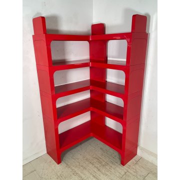 LIBRERIA ANGOLO Kartell 5 MODULI ANNI 70 DESIGN Olaf Von Bohr VINTAGE ANGOLIERA