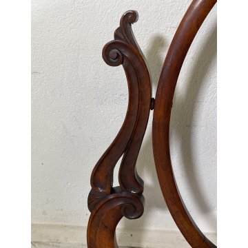 ANTICA PSICHE LEGNO NOCE SPECCHIO BASCULANTE CASSETTO EPOCA '800 BAROCCA OLD