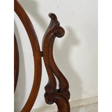 ANTICA PSICHE LEGNO NOCE SPECCHIO BASCULANTE CASSETTO EPOCA '800 BAROCCA OLD