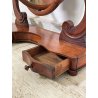 ANTICA PSICHE LEGNO NOCE SPECCHIO BASCULANTE CASSETTO EPOCA '800 BAROCCA OLD