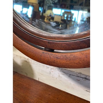 ANTICA PSICHE LEGNO NOCE SPECCHIO BASCULANTE CASSETTO EPOCA '800 BAROCCA OLD