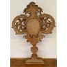 ANTICO GRANDE RELIQUIARIO A OSTENSORIO 14 RELIQUIE h 81 cm LEGNO DORATO '700