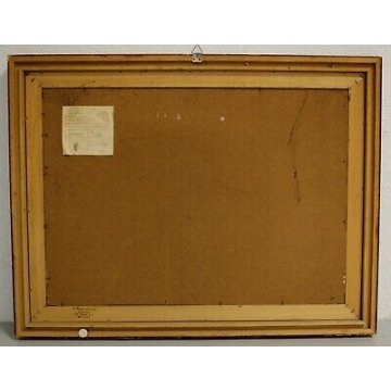 QUADRO DIPINTO PAESAGGIO Aleotti  VEDUTA BELGIRATE CASCINA LAGO MAGGIORE 1981 