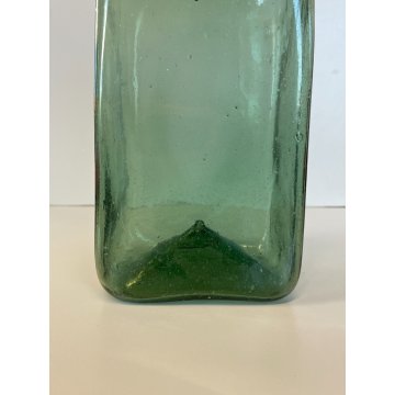 ANTICO VASO BOTTIGLIA VETRO SOFFIATO MURANO VENINI VERDE PORTA FIORI EPOCA 1930