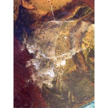 APPLIQUE PARETE 3 FIAMME DECORATIVA BRONZO DORATO MEDAGLIONE RITRATTO