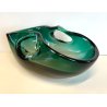 GRANDE VASO CESTINO BOWL SVUOTATASCHE VETRO MURANO fumè DESIGN MID CENTURY h16cm