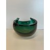 GRANDE VASO CESTINO BOWL SVUOTATASCHE VETRO MURANO fumè DESIGN MID CENTURY h16cm
