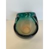 GRANDE VASO CESTINO BOWL SVUOTATASCHE VETRO MURANO fumè DESIGN MID CENTURY h16cm