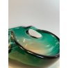 GRANDE VASO CESTINO BOWL SVUOTATASCHE VETRO MURANO fumè DESIGN MID CENTURY h16cm