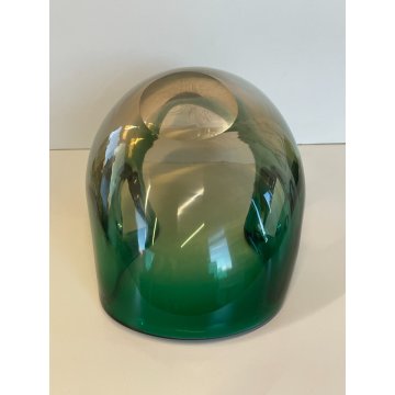 GRANDE VASO CESTINO BOWL SVUOTATASCHE VETRO MURANO fumè DESIGN MID CENTURY h16cm