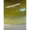 CIOTOLA VETRO INCAMICIATO MURANO A FOGLIA CENTROTAVOLA VASO ANNI 60 VERDE ORO