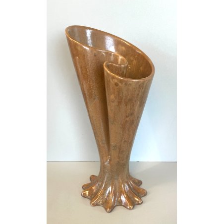 ANTICO VASO MODERNISTA CERAMICA LAVENIA GUIDO ANDLOVITZ ANNI 40 SHELL CONICA