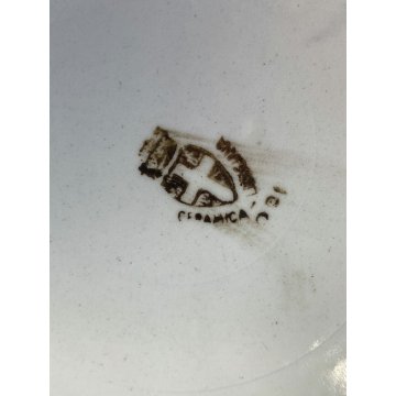 ANTICO PIATTO PARATA CERAMICA Lodigiana DECORO UCCELLI SMALTO POLICROMO
