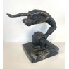 SCULTURA BRONZO NUDO DONNA FIRMATA ALBERTO GIACOMASSO "Diving Nude" BASE MARMO