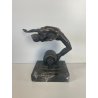SCULTURA BRONZO NUDO DONNA FIRMATA ALBERTO GIACOMASSO "Diving Nude" BASE MARMO