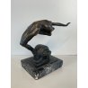 SCULTURA BRONZO NUDO DONNA FIRMATA ALBERTO GIACOMASSO "Diving Nude" BASE MARMO