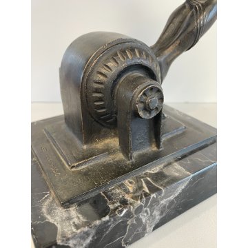 SCULTURA BRONZO NUDO DONNA FIRMATA ALBERTO GIACOMASSO "Diving Nude" BASE MARMO