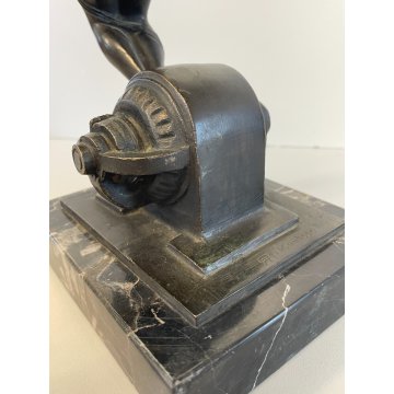 SCULTURA BRONZO NUDO DONNA FIRMATA ALBERTO GIACOMASSO "Diving Nude" BASE MARMO