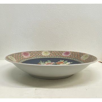 PIATTO DECORATIVO CENTROTAVOLA BOWL  PORCELLANA UCCELLI MOTIVI FLOREALI CINA 900