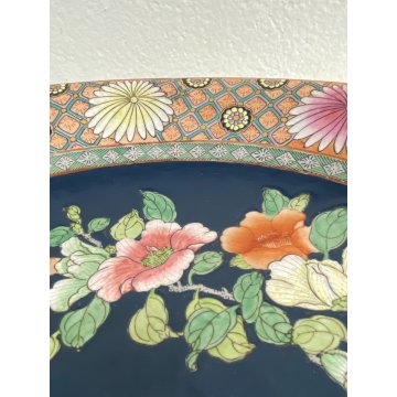PIATTO DECORATIVO CENTROTAVOLA BOWL  PORCELLANA UCCELLI MOTIVI FLOREALI CINA 900