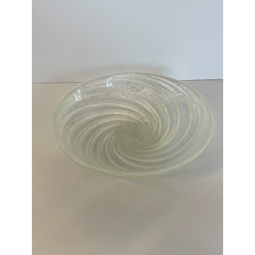 ANTICO VASSOIO CENTROTAVOLA VETRO MURANO ACIDATO STRASPARENTE CONCHIGLIA SPIRALE