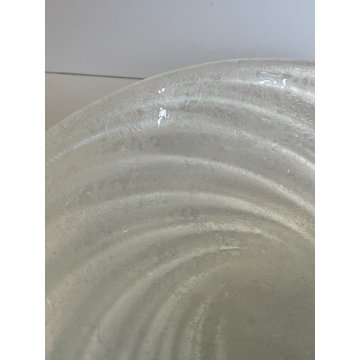 ANTICO VASSOIO CENTROTAVOLA VETRO MURANO ACIDATO STRASPARENTE CONCHIGLIA SPIRALE