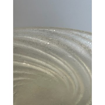 ANTICO VASSOIO CENTROTAVOLA VETRO MURANO ACIDATO STRASPARENTE CONCHIGLIA SPIRALE