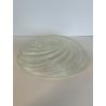 ANTICO VASSOIO CENTROTAVOLA VETRO MURANO ACIDATO STRASPARENTE CONCHIGLIA SPIRALE