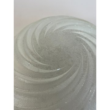 ANTICO VASSOIO CENTROTAVOLA VETRO MURANO ACIDATO STRASPARENTE CONCHIGLIA SPIRALE