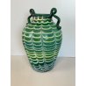 VASO VERDE ACIDATO VETRO SOFFIATO MURANO ERCOLE BAROVIER DESIGN GLASS ANFORA
