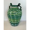 VASO VERDE ACIDATO VETRO SOFFIATO MURANO ERCOLE BAROVIER DESIGN GLASS ANFORA