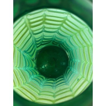 VASO VERDE ACIDATO VETRO SOFFIATO MURANO ERCOLE BAROVIER DESIGN GLASS ANFORA