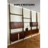 LIBRERIA TERRA CIELO CANTÙ DESIGN ANNI 50 LEGNO OTTONE LIBRARY VINTAGE SCAFFALE
