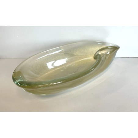 ANTICO SVUOTA TASCHE VETRO MURANO FOGLIA ORO ANNI 4O ITALY CIOTOLA BOWL VINTAGE