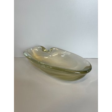 ANTICO SVUOTA TASCHE VETRO MURANO FOGLIA ORO ANNI 4O ITALY CIOTOLA BOWL VINTAGE