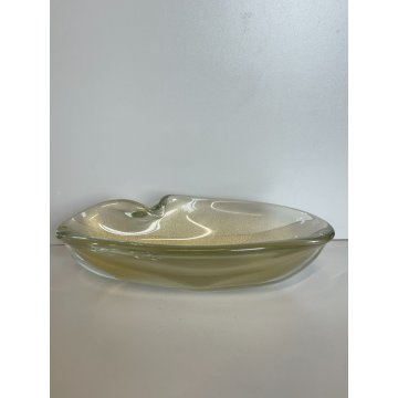 ANTICO SVUOTA TASCHE VETRO MURANO FOGLIA ORO ANNI 4O ITALY CIOTOLA BOWL VINTAGE