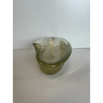 ANTICO SVUOTA TASCHE VETRO MURANO FOGLIA ORO ANNI 4O ITALY CIOTOLA BOWL VINTAGE