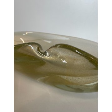 ANTICO SVUOTA TASCHE VETRO MURANO FOGLIA ORO ANNI 4O ITALY CIOTOLA BOWL VINTAGE