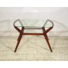 ANTICO TAVOLINO ATTR ICO PARISI LEGNO VETRO ANNI 50 2 RIPIANI DESIGN SMALL TABLE